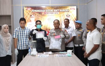 Polres Pidie Jaya Musnahkan Ratusan Gram Narkotika, Tegaskan Komitmen Perangi Peredaran Gelap