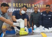 Polresta Banda Aceh Musnahkan Barang Bukti Hampir 2 Kilogram Narkotika Jenis Sabu